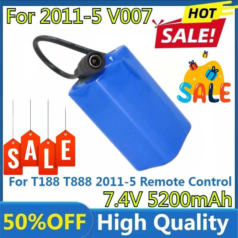 

7.4V 5200mah Lipo Battery for T188 T888 2011-5 Remote Control Fish Finder Fishing Bait Boat Spare Parts RC Toys Accessories
