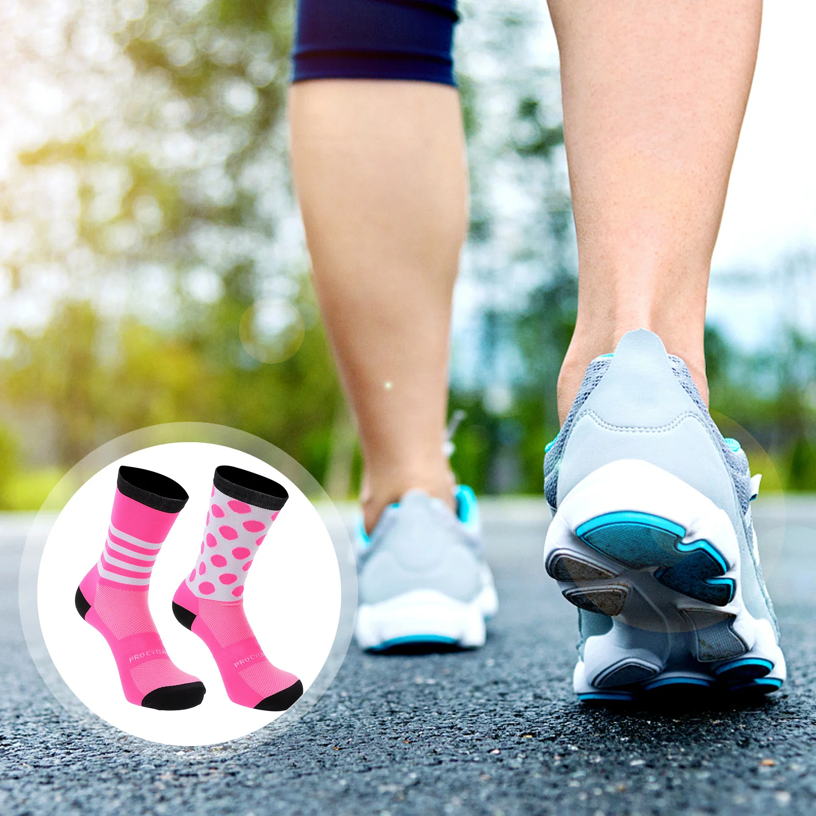 1Pair Athletic Socks Breathable Lightweight Nylon Socks for Running Cycling Fitness Training Office Travel Sports Unisex Design