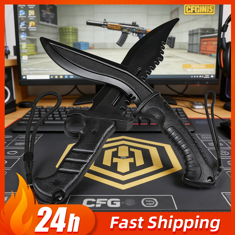 

32cm GO Game Peripheral Hard Plastic Nepal karambit Training Prop model Simulated Tactical weapons Toy Knife Unsharpen Boy Gift