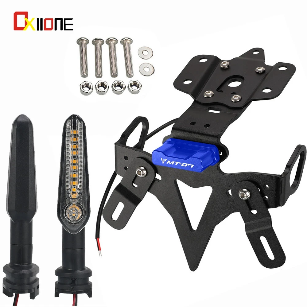 

For Yamaha MT07 2013 2014 2015 2016 2017 2018-2026 Rear License Plate LED Light Tail Tidy Holder Fender Eliminator Tail Bracket