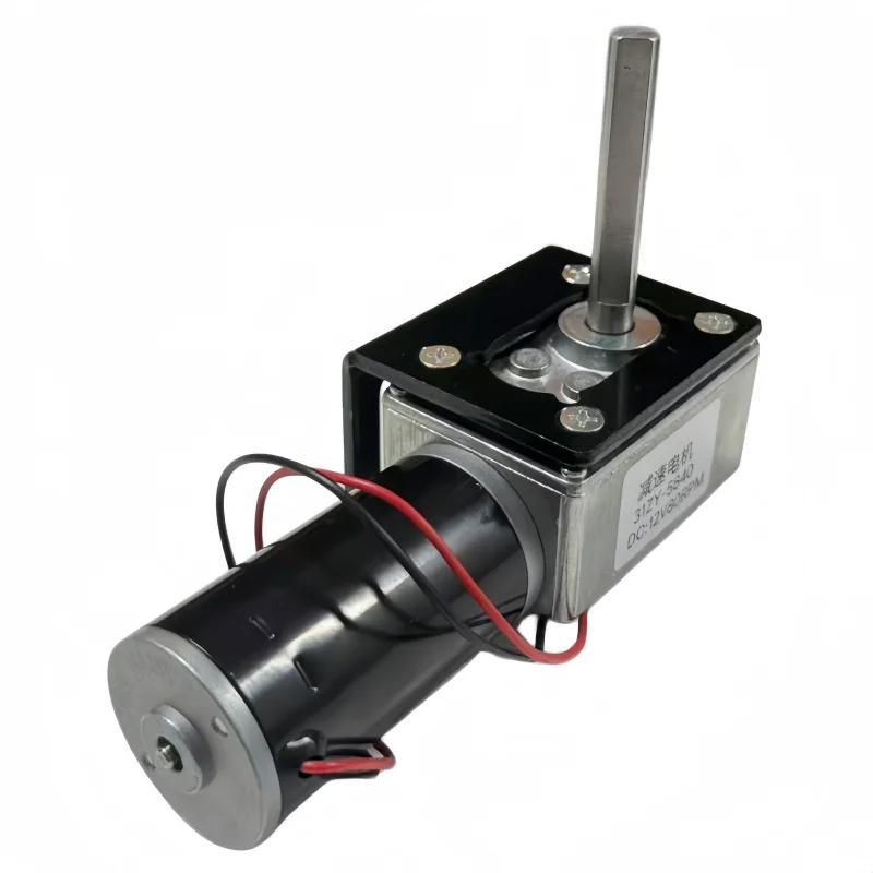DC gear reduction motor, low noise with bracket, 5840-31ZY long shaft, 7 - 470 RPM