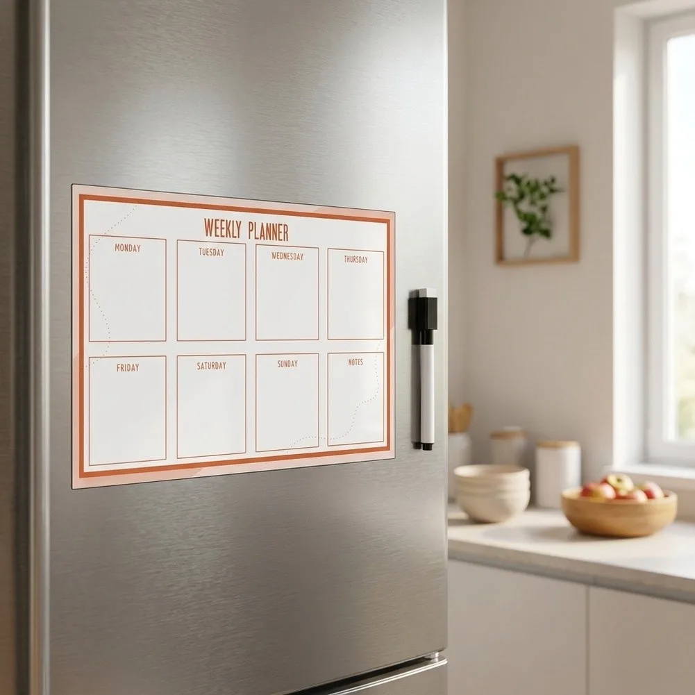 Fridge Calendar Board Weekly Planner Whiteboard Noticeboard Note Memo Board Wall Hanging Dry Wipe For Home Office School
