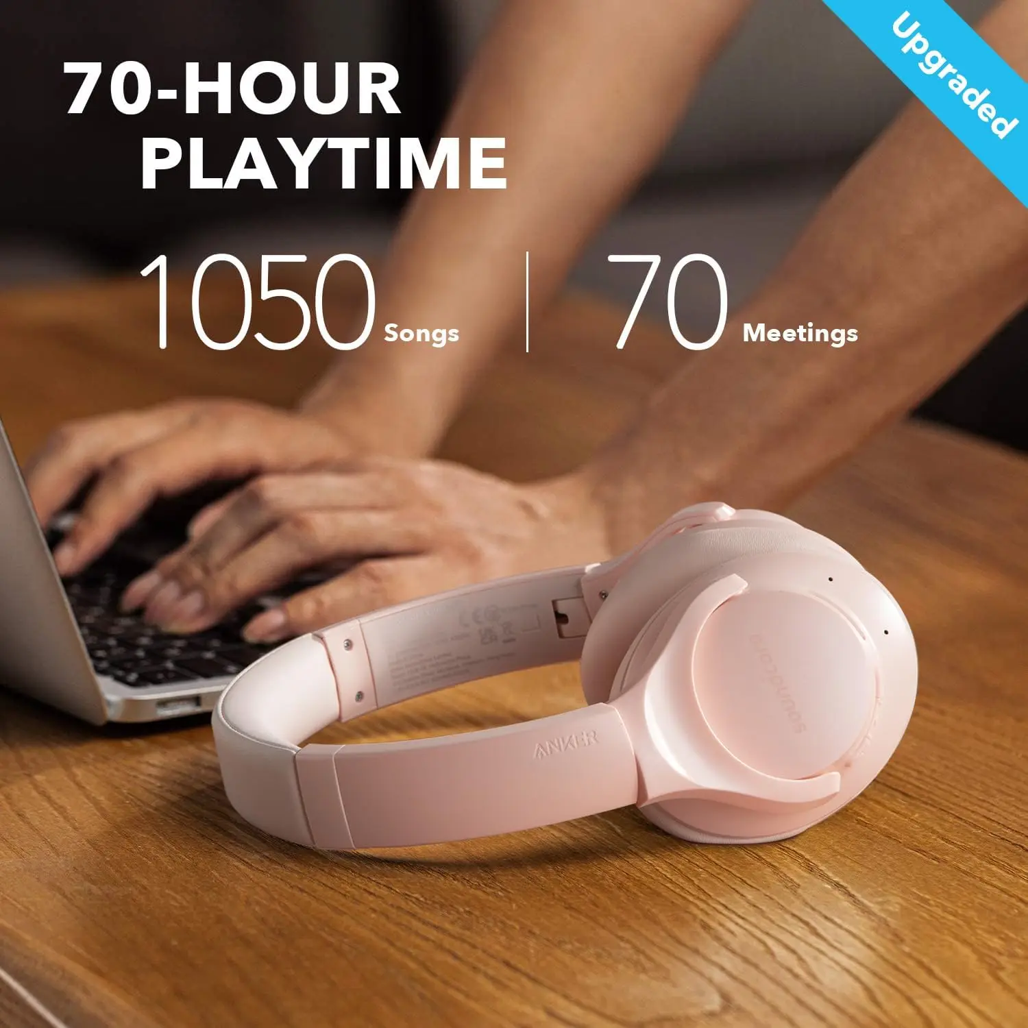 Soundcore Anker Life Q20 Hybrid Active Noise Cancelling, Wireless Over Ear Bluetooth Headphones, 60H Playtime  (Refurbished) - view 2