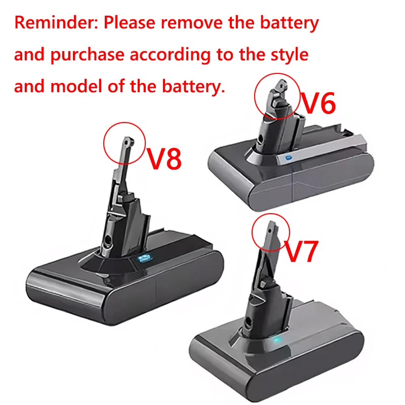 Vacuum Cleaner Rechargeable Battery for Dyson V6 V7 V8 Series SV07 SV09 SV10 DC58 DC31 DC34 Absolute Fluffy Animal Pro Bateria