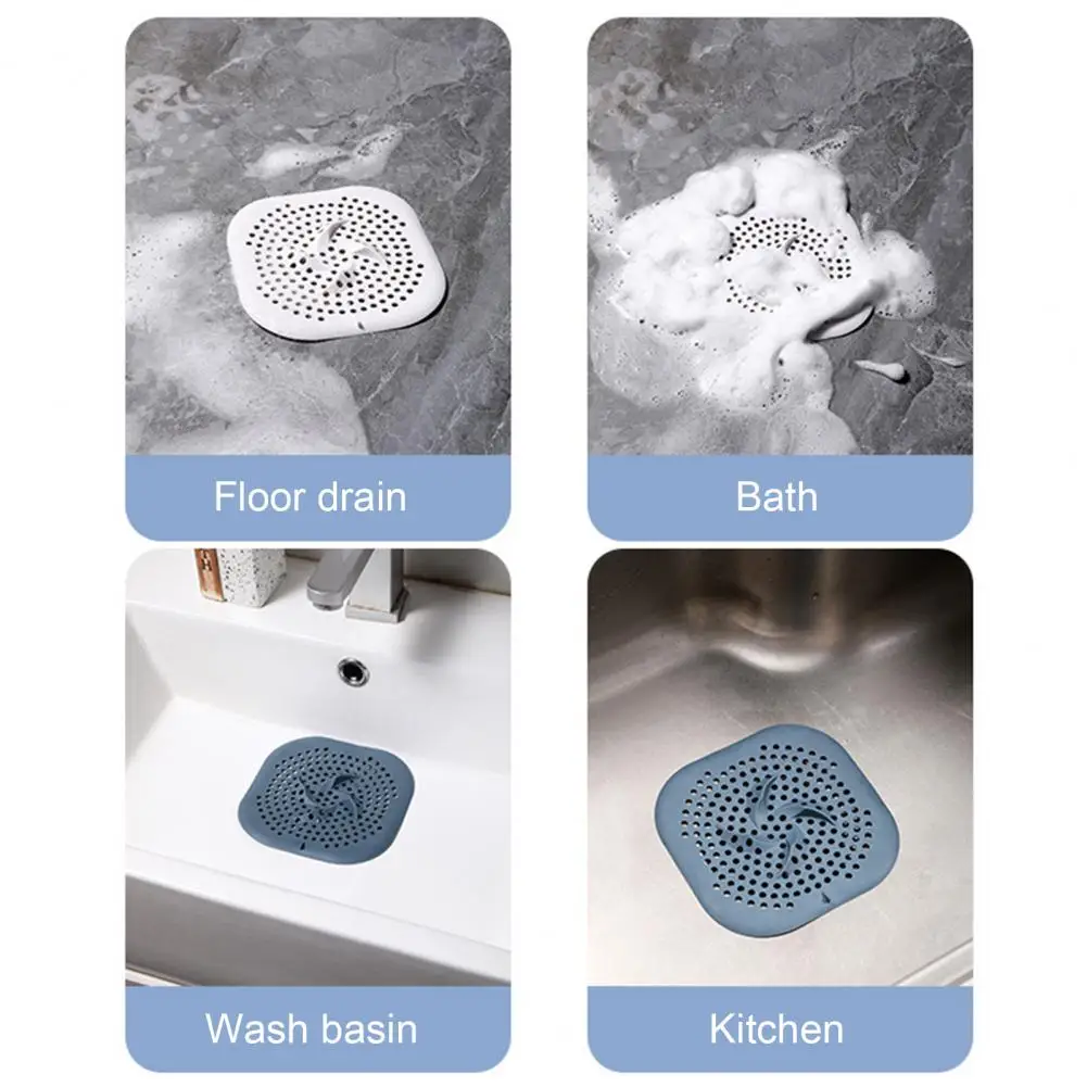 Easy Clean Shower Drain Cover Silicone Shower Drain Hair Catcher Durable Protector for Bathroom Kitchen Easy for Regular