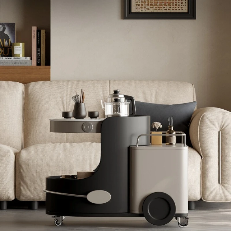 

Living room small mobile tea table household small tea cart light luxury Internet celebrity balcony rock slab tea table