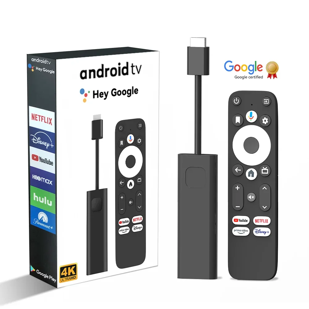 Android 11 bt voice control 2gb 16gb  4k ott smart Android TV box dongle google certified android 4k tv stick