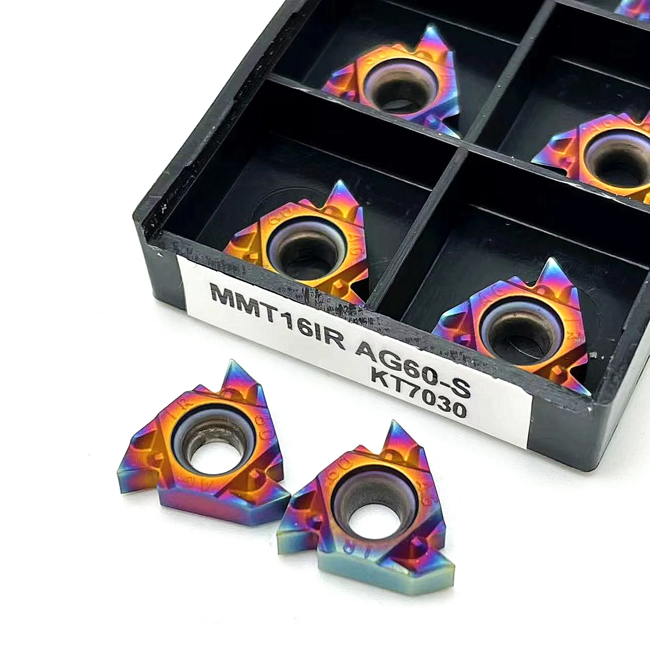 10ชิ้น MMT16ER AG60 S KT7030คาร์ไบด์แทรกเธรดเครื่องมือกลึงตัดแทรกเครื่องมือกลึงเครื่อง CNC คาร์ไบด์ทังสเตน