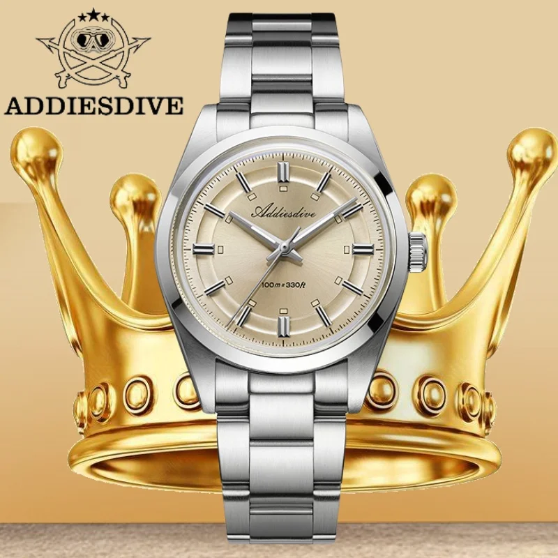 

ADDIESDIVE 2025 New AD2515 Men's Watch reloj hombre VH31 Movement BGW9 Blue Luminous 10Bar Waterproof Quartz Wristwatches 36mm