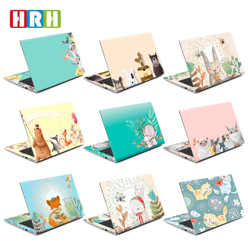 HRH 2 in 1 Cartoon animal For 11/12/13/14/15/17 Sticker For HP/For Dell/For Macbook Decal Laptop Vinyl DIY Skin Boay Palm Guard