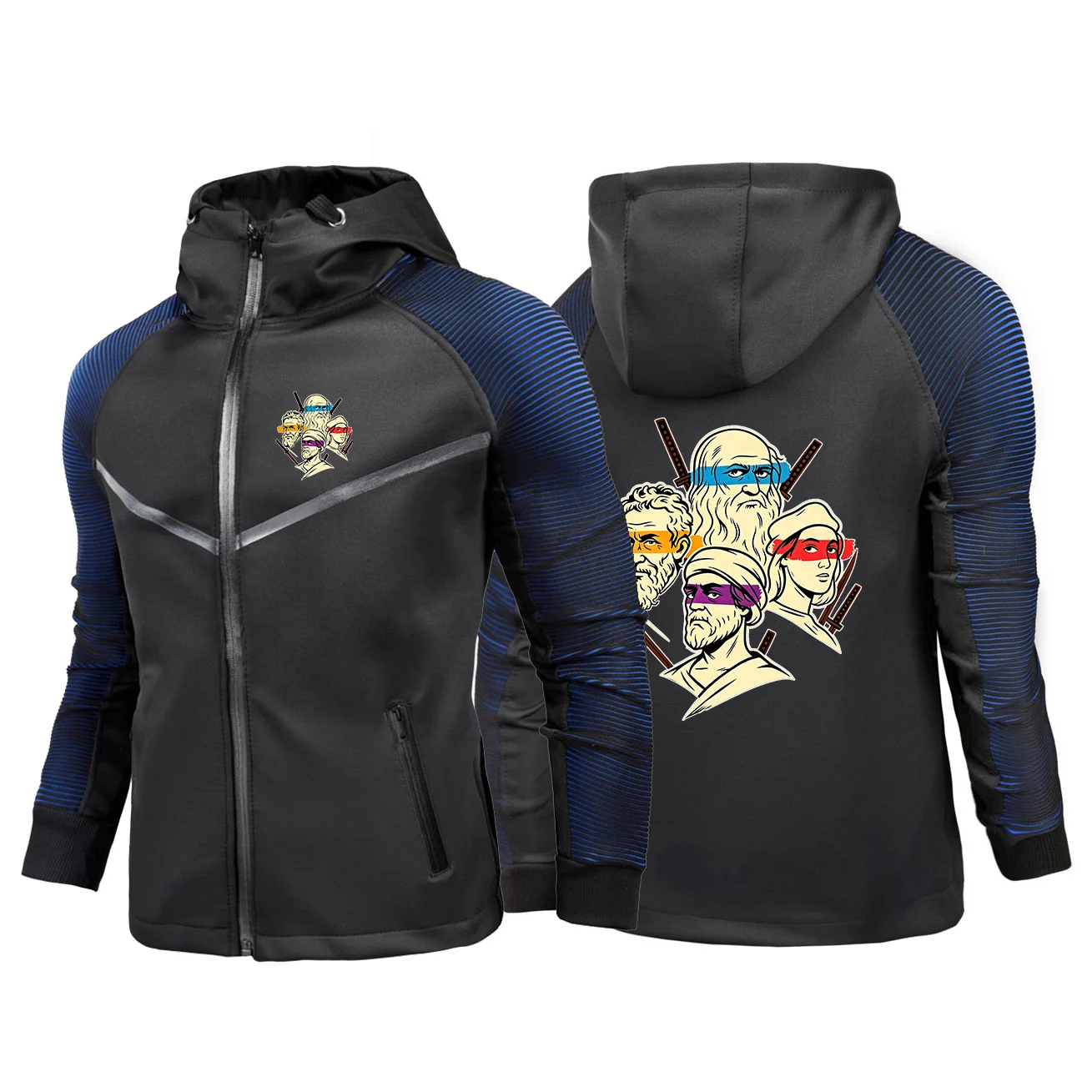 Art Ninja funny racing jackets are suitable for the spring and autumn seasons featuring a neat and simple style hoodies jacket