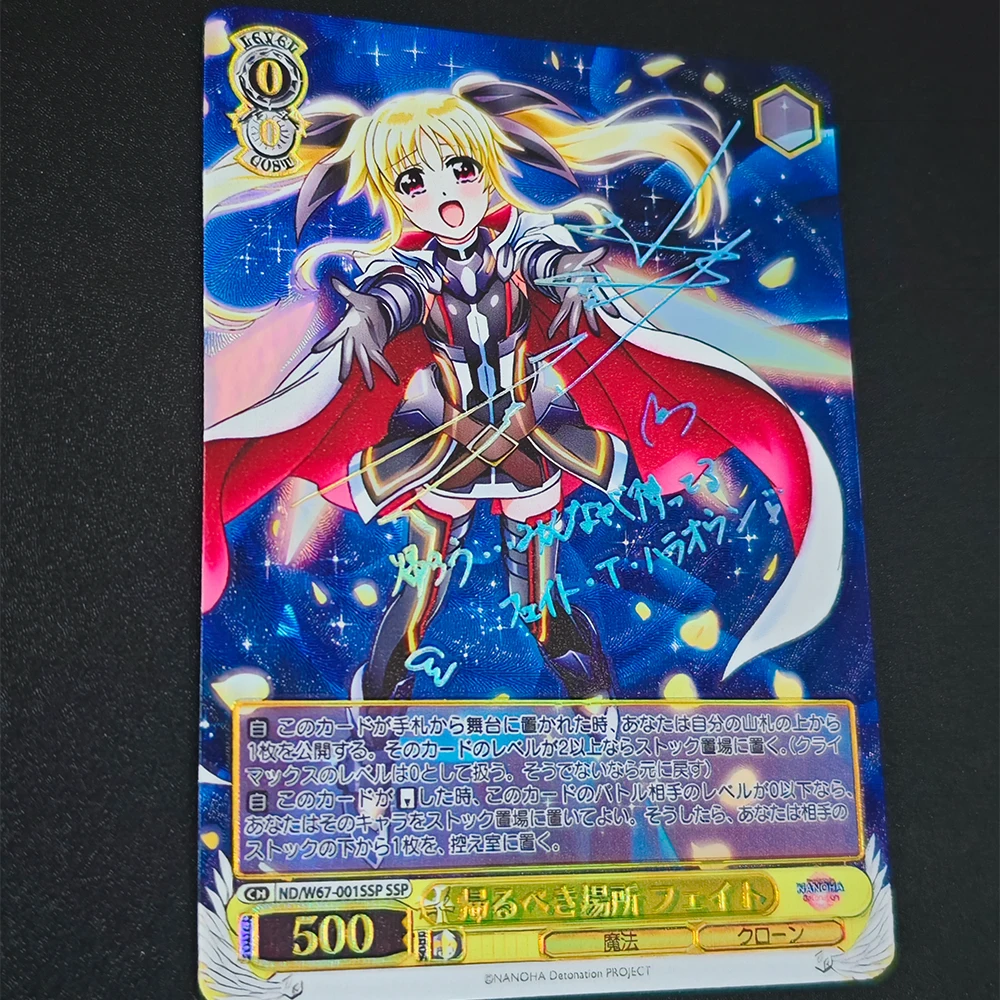 بطاقة مجموعة فتاة سحرية فايس شوارز أنيمي غنائية نانوها مصير تيستاروسا هارلاون فلاش محكم بطاقة توقيع الهدايا