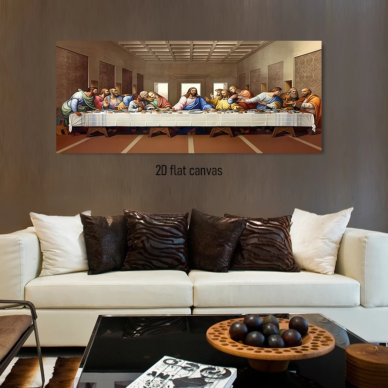 (1PC Unframe)1 Last Supper Canvas Decorative Painting Classic Religious  Painting Living Room Bedroom 2D Plan