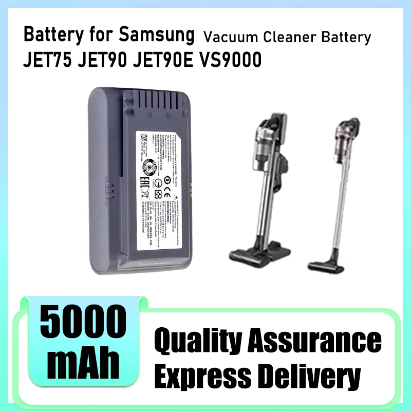21.6V lithium battery 5000mAh VCA-SBT90 For Samsung Vs9000 Jet90 Jet75 cordless handheld vacuum cleaner battery
