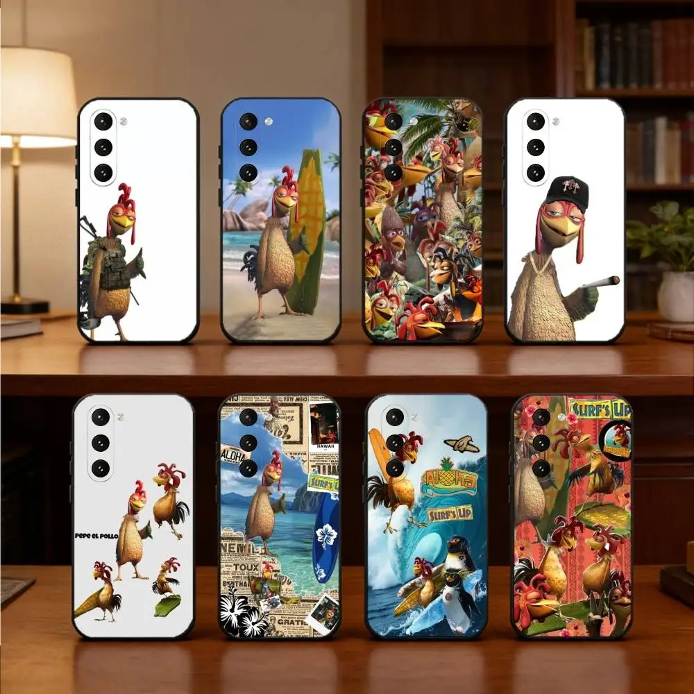 

Chicken J-Joe Surf Phone Case For Samsung Galaxy A73,21,22,32,71,53,52,51,80,5G Soft Black Cover