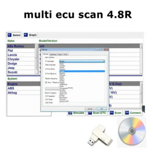 Imagen 2 del producto 2025 ¡Oferta! Software Multiecuscan 5.2 para Fiat en Oferta, Software de Escáner Multiecuscan V5.2 para Fiat/Chrysler/Dodge/Jeep/Suzuki
