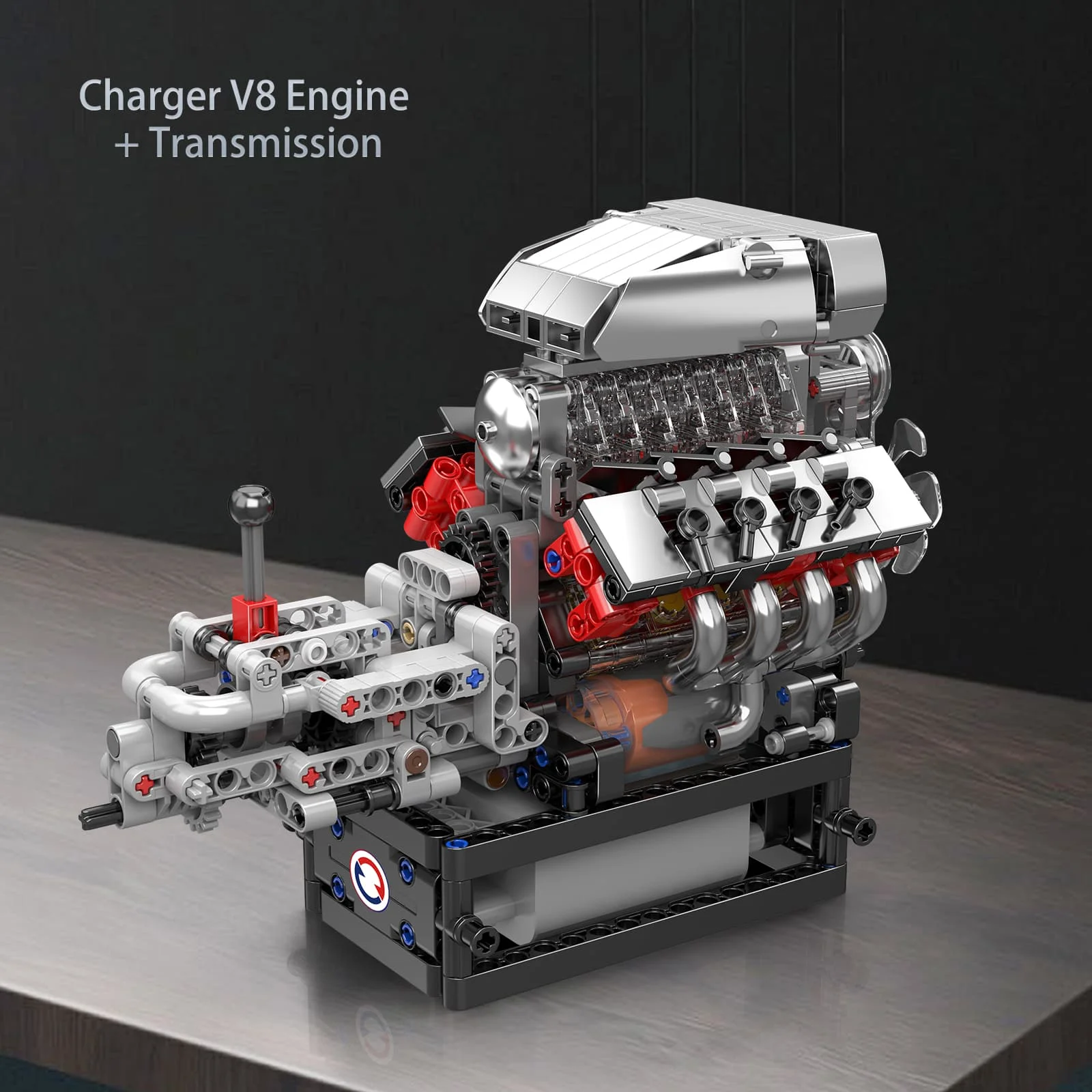 855 stücke Mold King 10225 NO.Dodge V8 Motor Modell Übertragung DIY Bausteine Teile Set Ziegel Montage Motor Ziegel Spielzeug geschenk