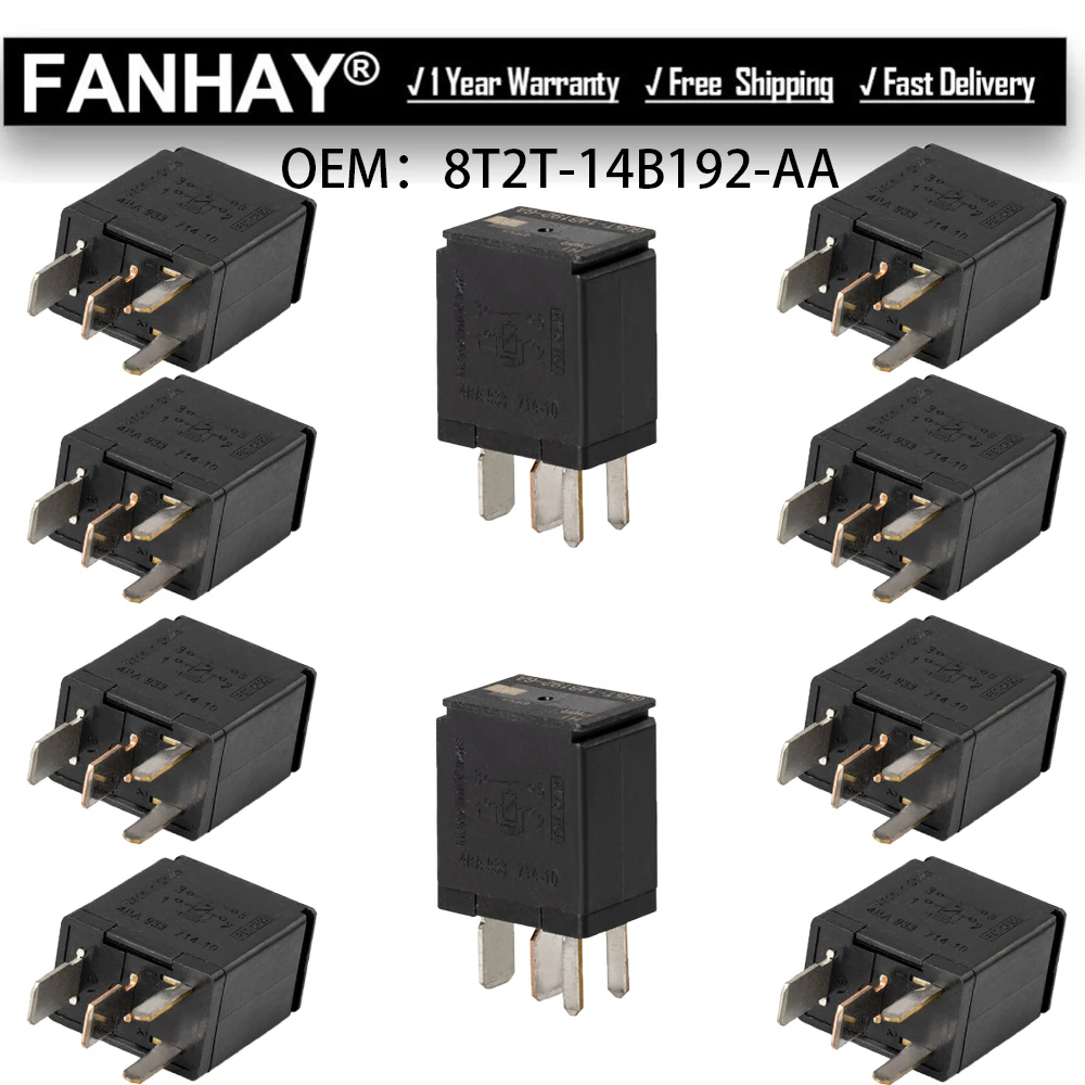 

10Pcs 8L8T-14B192-AA HI PWR Car Relay 4-Pin For Ford Fusion F150 F-150 8T2T-14B192-AA 8L8T14B19AA 8T2T14B192AA GU5T-14B192-GA