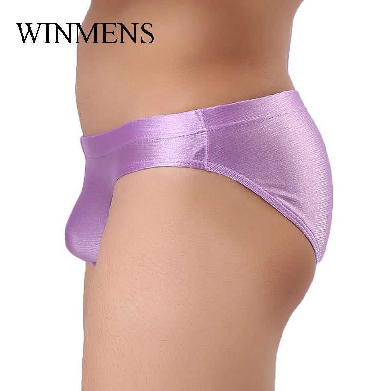 ملابس داخلية حريرية صديقة للبشرة للرجال 6 ألوان كاندي حقيبة منتفخة قابلة للتنفس أحزمة رياضية منخفضة الخصر سراويل شبابية عالية الجودة
