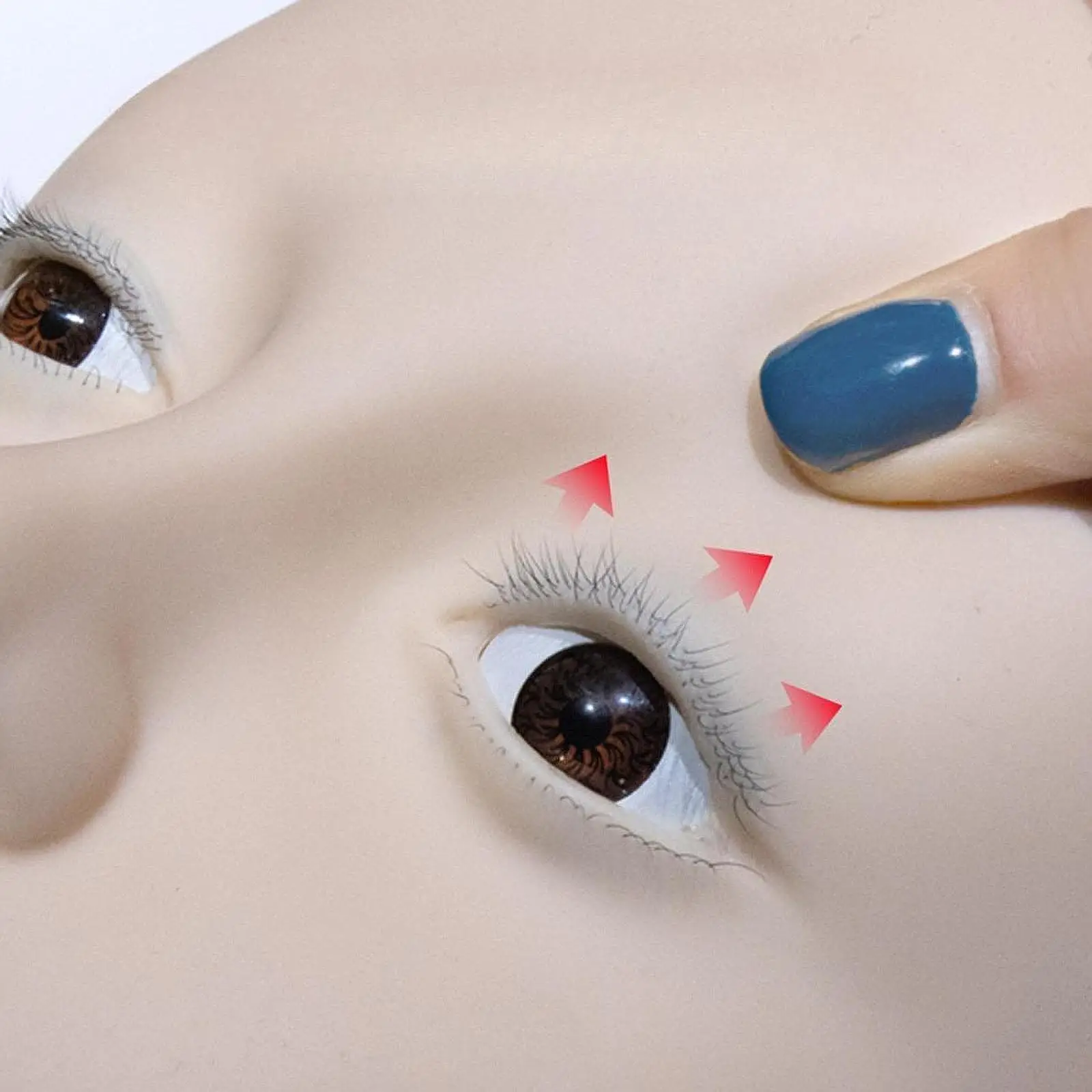 Kirpik Manken Kafası Yeniden Kullanılabilir Eğitim Mankeni Modeli Yumuşak Profesyonel Makyaj Uygulama Kafası Kapalı Ev Yeni Başlayanlar için Mağaza Salon