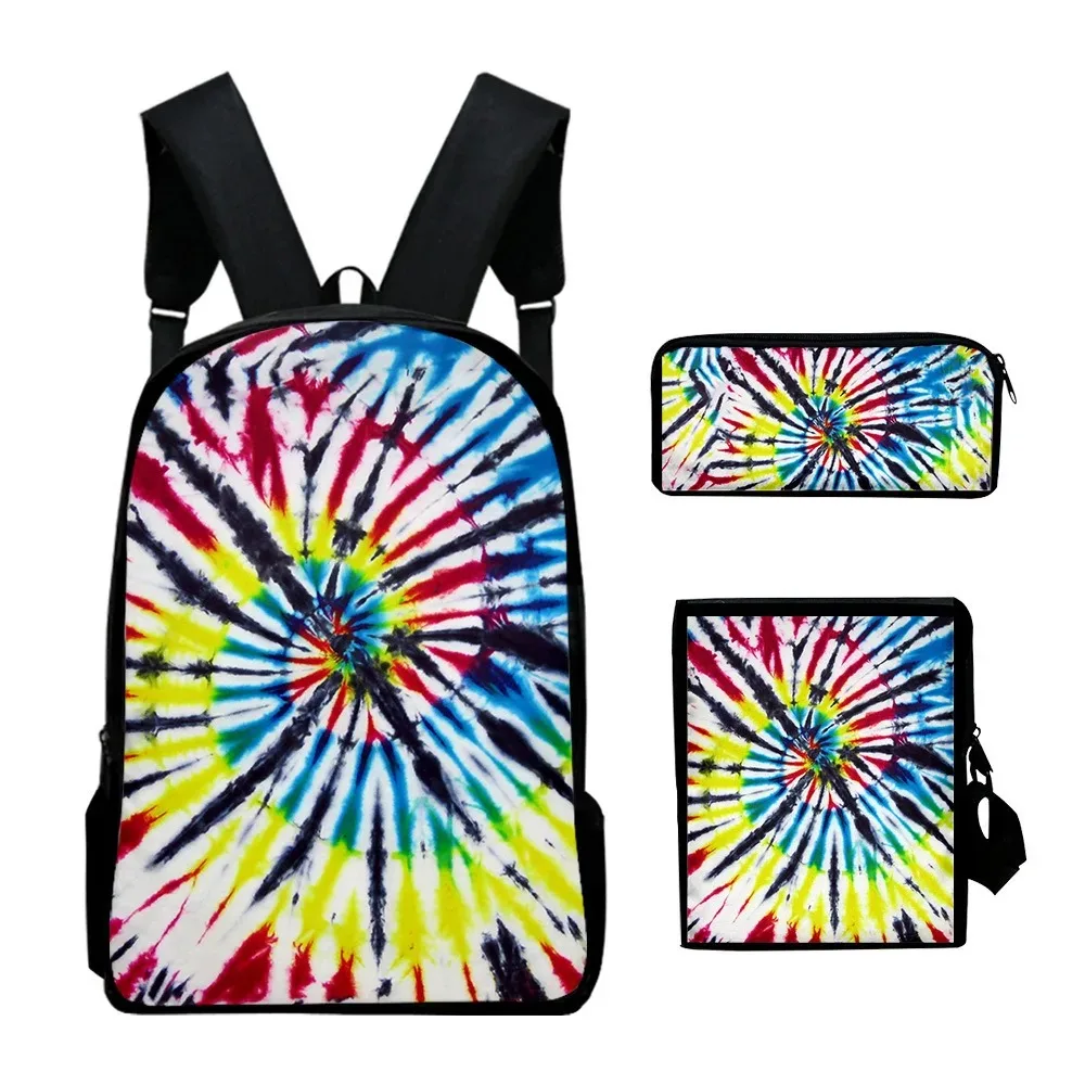 

Colorful School Bags Tie Dye Student Backpack Laptop Tilted Backpack Shoulder Bag,Pencil Case,3D Print,Popular Harajuku,3Pcs per