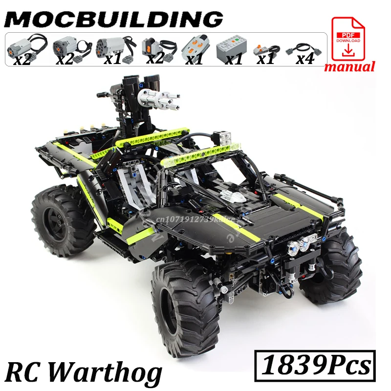 

Remote Control Warthoged Car MOC Building Blocks Brick Toys Technology Haloed Construction Gift Birthday Present Christmas