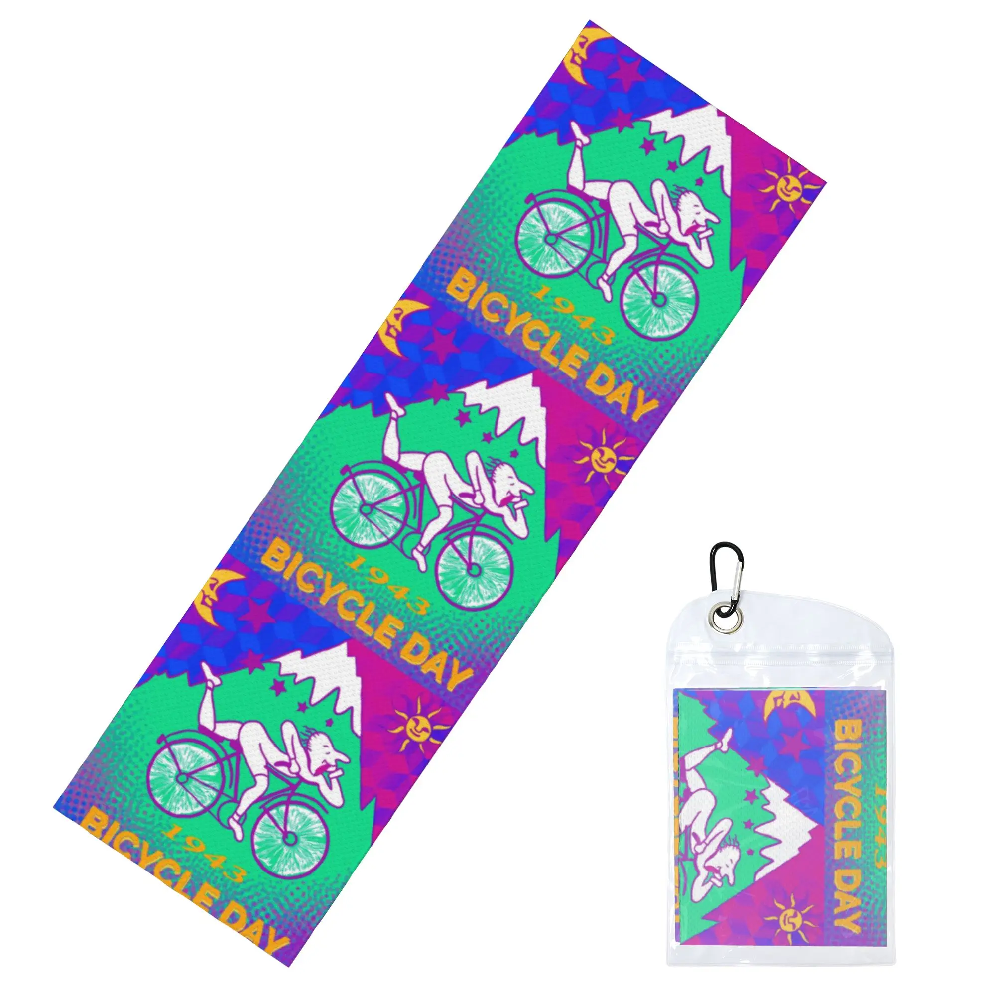 Cold Exercise Towel LSD Bicycle Day Albert Hofmann Beach Sports Yoga Swimming Camping Towel Refreshing Sports Scarf Face Towels