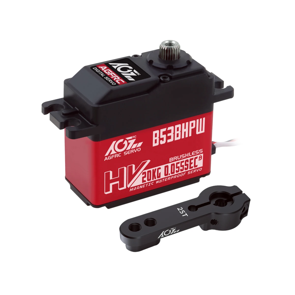 AGFRC Servo B53BHPW HV Super Speed 0.055sec 20KG Brushless Standard IP67 Waterproof Servo For 1/10 RC Car Truck Buggy Airplane view 3