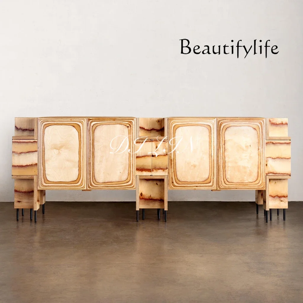 

BJ Medieval Designer Hand-painted Original Wood Grain TV Cabinet, Locker, Living Room Dining Side Cabinet