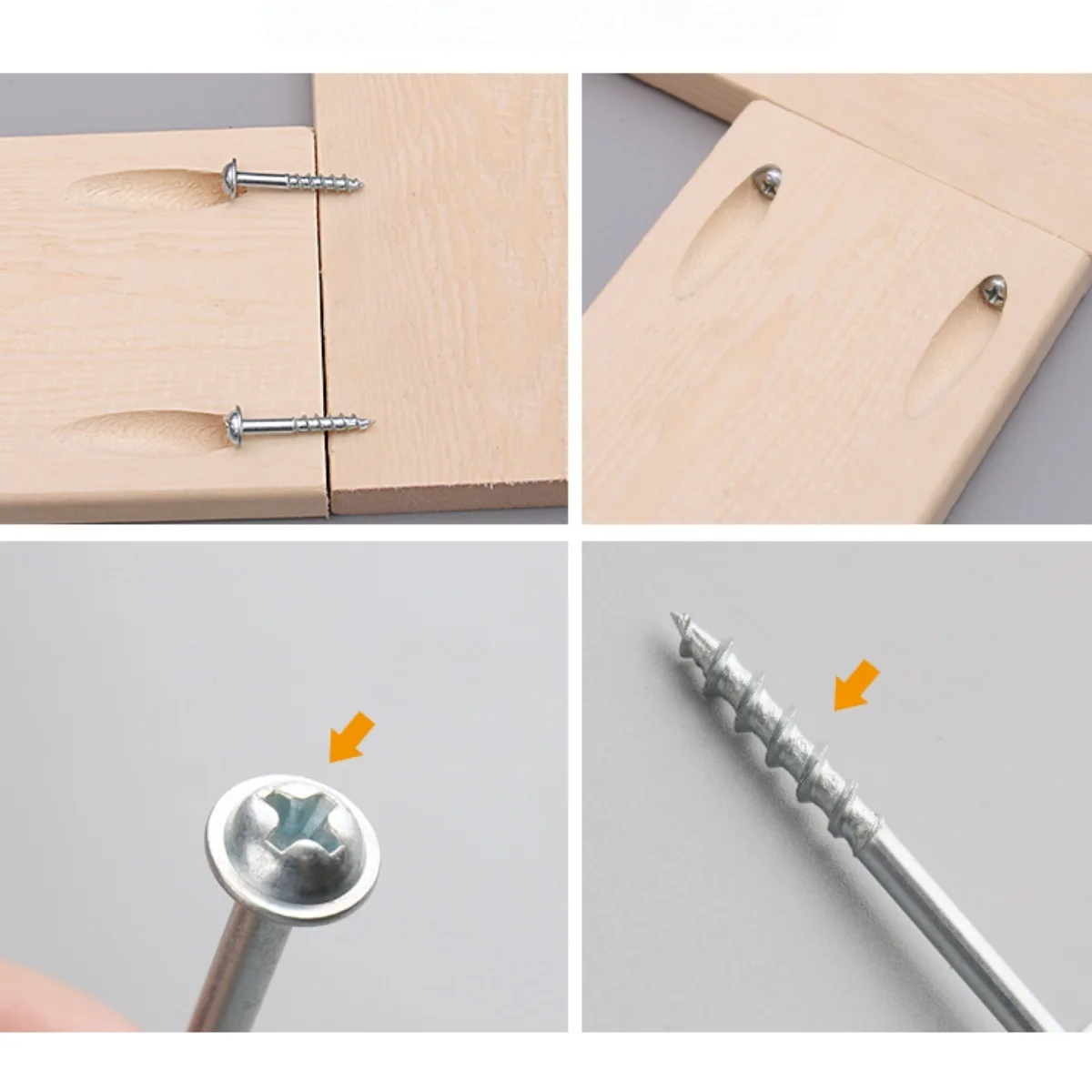 100 Uds. Tornillos Phillips dedicados para perforación de agujeros oblicuos con tornillos para agujeros de bolsillo chapados en Zinc para plantilla para agujeros de bolsillo para carpintería