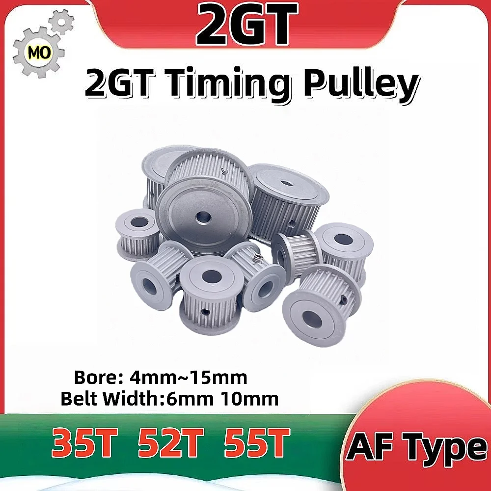 

GT2 Timing pulley AF Type 35Teeth 52Teeth 55Teeth Bore 4~15mm Belt Width 6mm 10mm 2GT 35T 52T 55T 2GT Timing Pulley