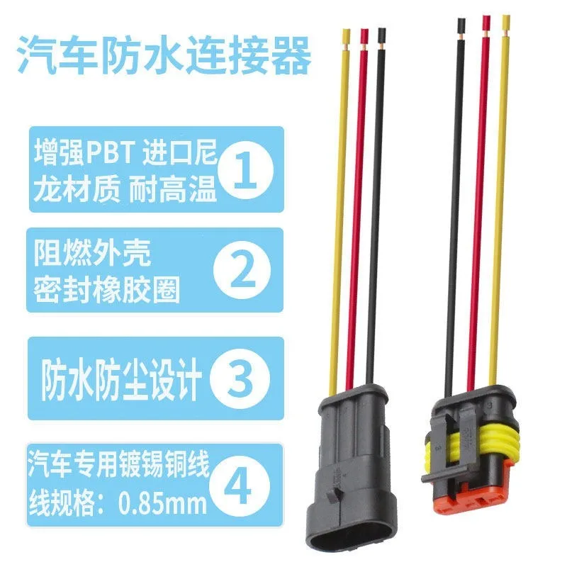 20/50/100Sets AMP1/2/3/4/5/6 Pin 12A IP68 Waterproof Connector Electrical Automotive Wire Connector Plug Terminals Truck Car