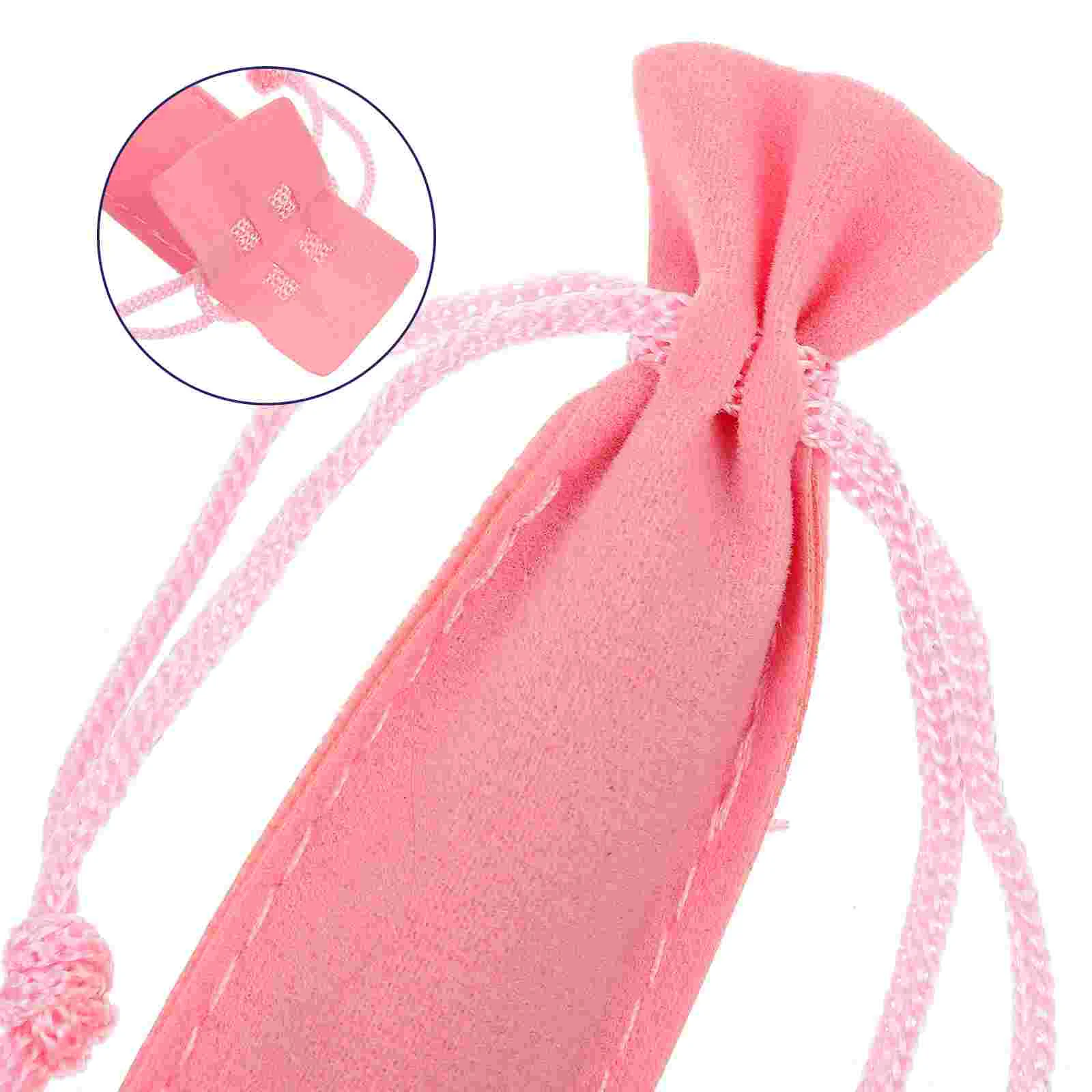 25pcs Flannel Drawstring Storage Pouch Protective Sleeve for Pen Pencil Office School Pen Drawstring Bag Supplies Red