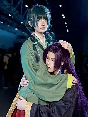 2026 Anime Maomao Cosplay Wig 50cm Long Dark Green Mao Mao Wigs Heat Resistant Synthetic Hair Maomao Cosplay Wigs view 5