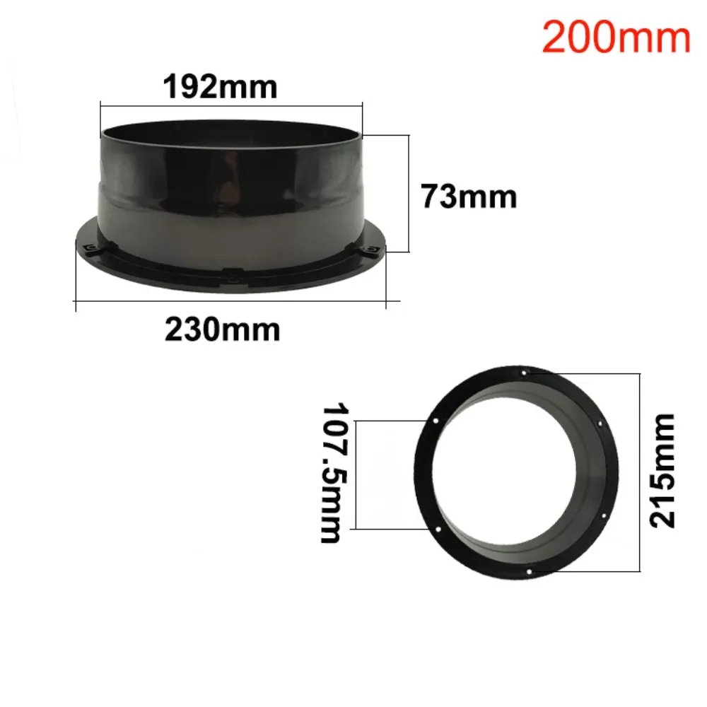 Household Accessories Round Wall Flange Connector Black Plastic Exhaust Pipe Connector Ventilation Pipe Joint Ventilation Pipe