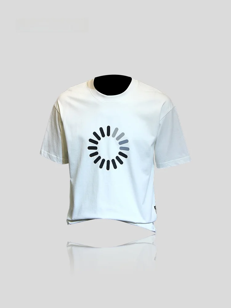 IT  Loose Short Sleeve T-Shirt round Neck Printed Half Sleeve Versatile Youth Fashionable Summer New Style Korean Version