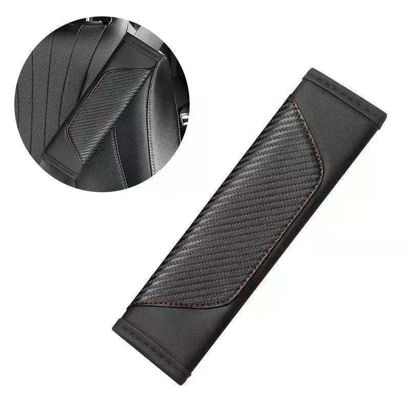 2Pcs PU Leather Safety Seat Belt Shoulder Cover Breathable Protection Padding Pad Interior Access Car Accessories