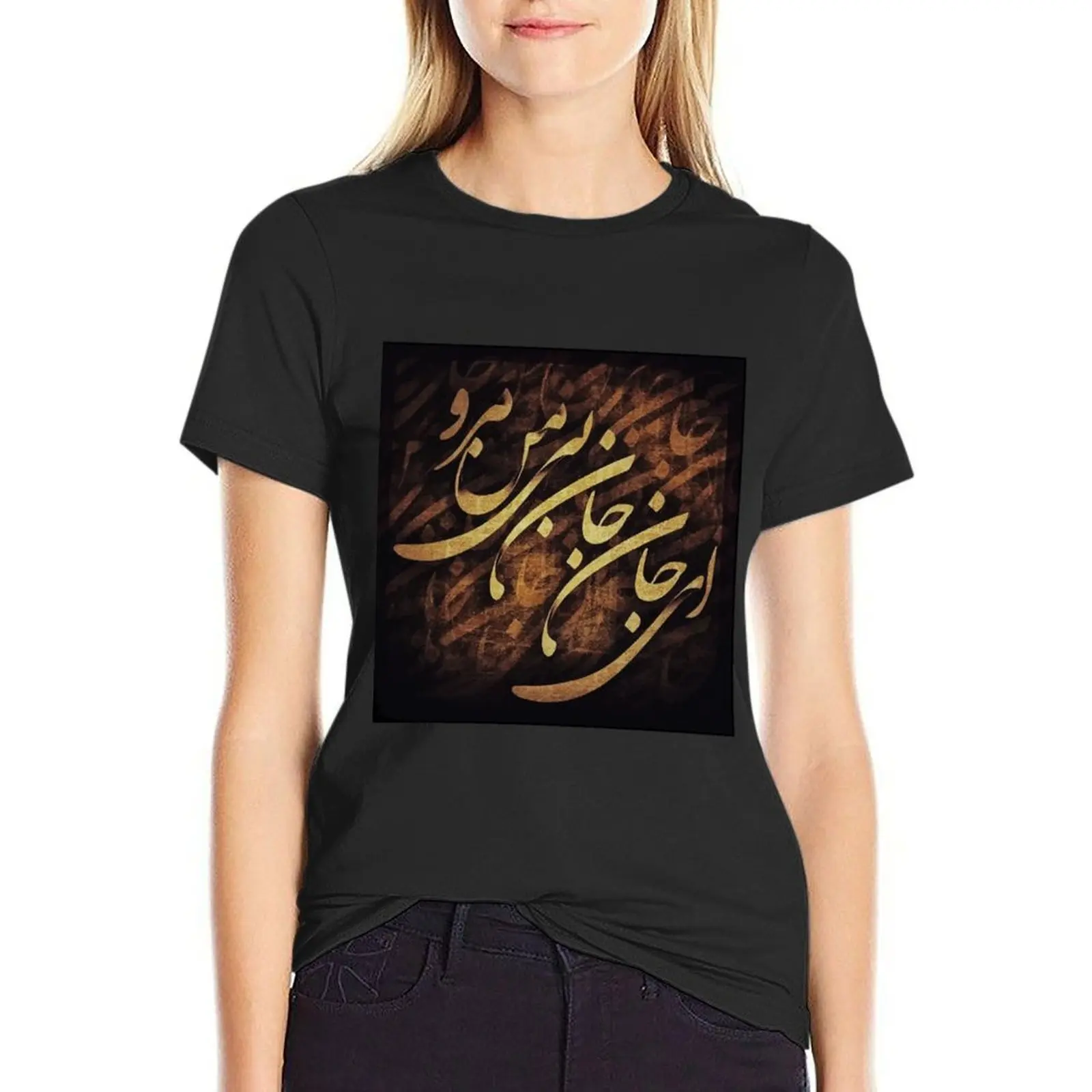 

Calligraphy of a persian poem T-Shirt summer top aesthetic clothes hippie clothes cute tops clothes for woman