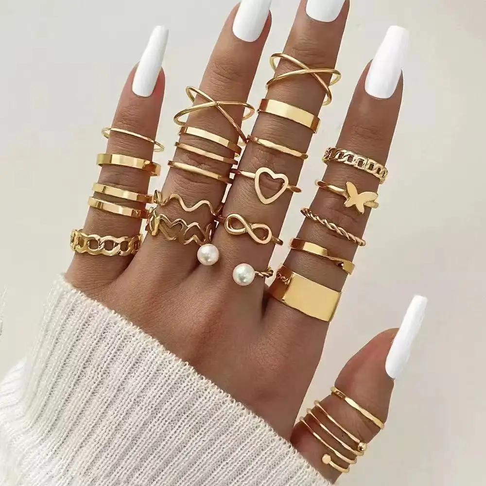 22 Sets Of Rings Butterfly Europe and America New Style Openings Love Female Designers Minority Rings
