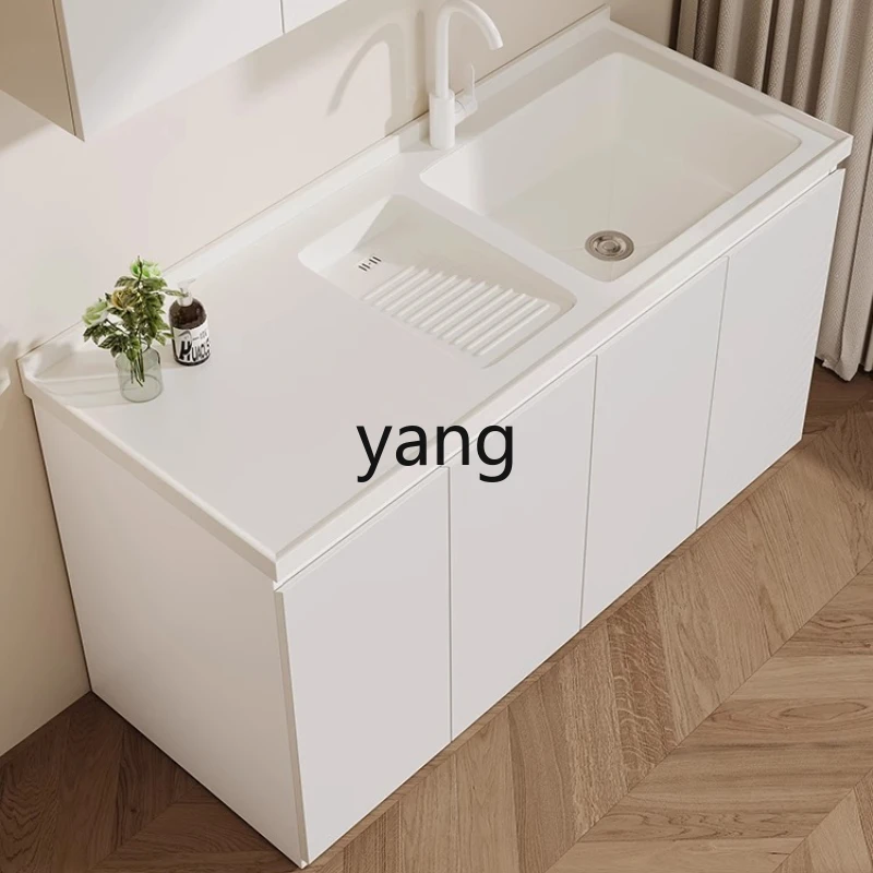 

LH stainless steel laundry cabinet balcony laundry pool basin integrated household with rubbing board