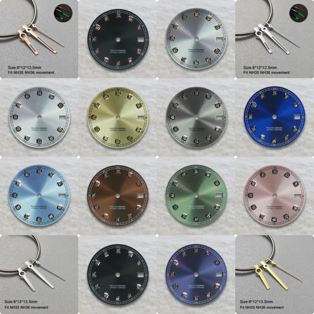 High-Quality 28.5mm S Logo Dial NH35 Dial Sunray Diamond Fit NH35/NH36/4R/7S Movement Watch Modification Accessories