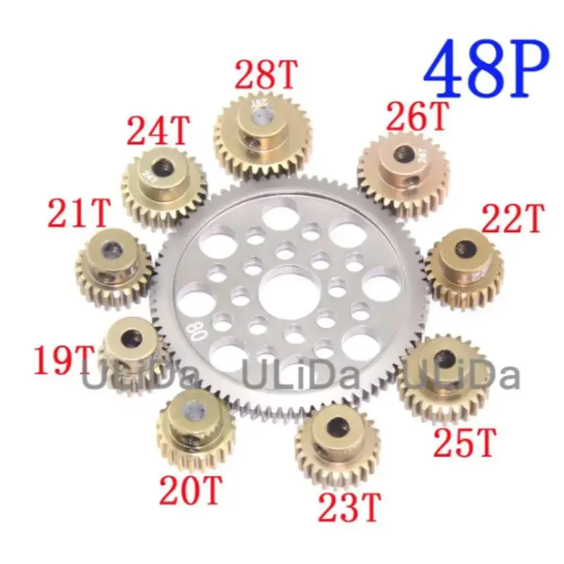 Metal 48P Spur Gear 92T 85T 80T Motor Pinion Gears 19T 20T 21T 22T 23T 24T 25T 26T-33T For Sakura D3 XI Zero S 1:10 RC Drift Car