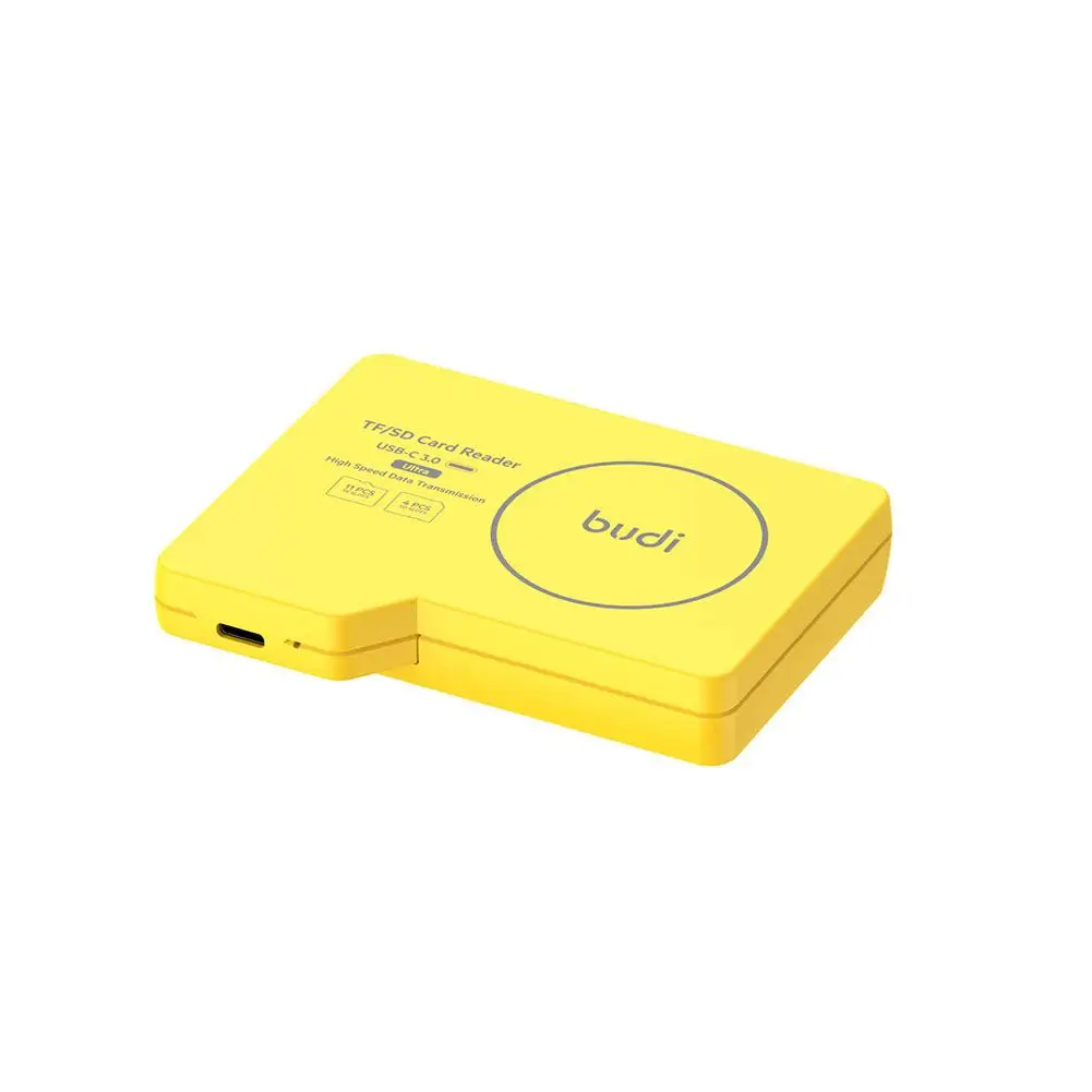 BUDI USB 3.0 Card Reader Hub 4-Card (3 TF Cards + 1 For SD Card) Simultaneous Read High-Speed Transfer Foldable Box for magsafe 