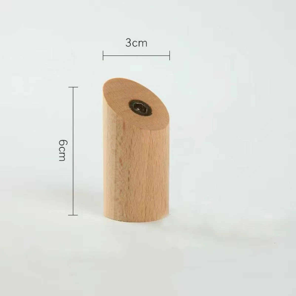 1/2/4pcs beech wood hooks in minimalist style, cylindrical slanted hooks require wall punching for clothing, backpacks, etc