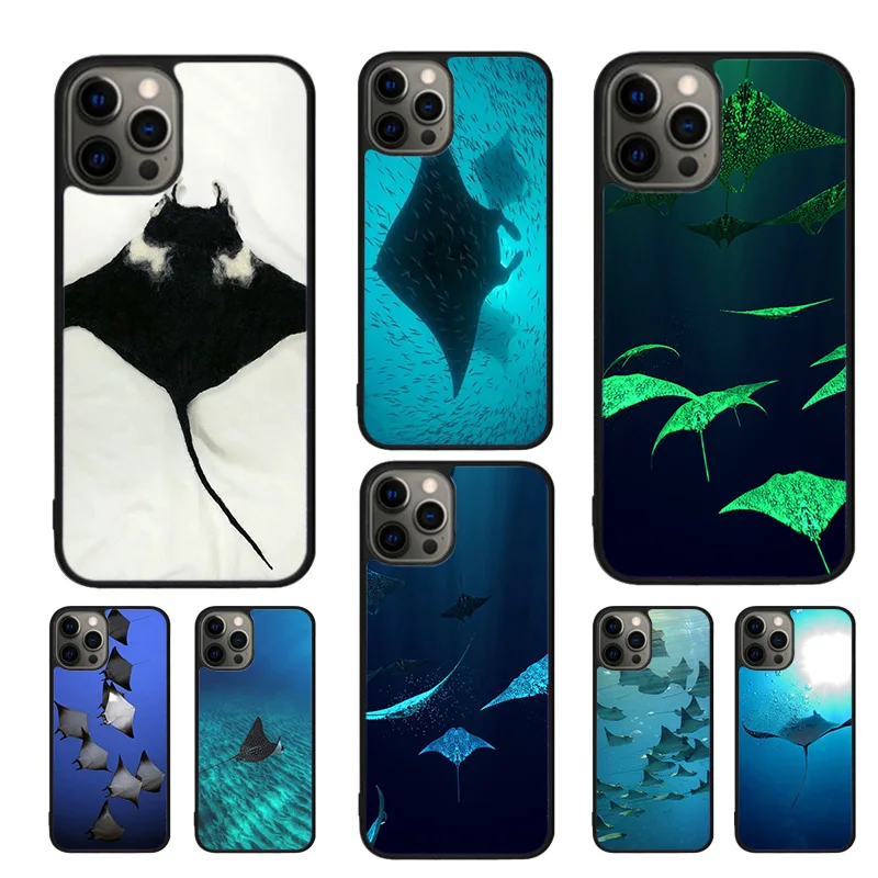 Động Vật Manta Ray Di Động Điện Thoại Ốp Lưng Iphone 13 14 12 Mini 11 Pro Max Coque Cho Apple 7 8 Plus 5 SE2020 6 XR X XS Fundas