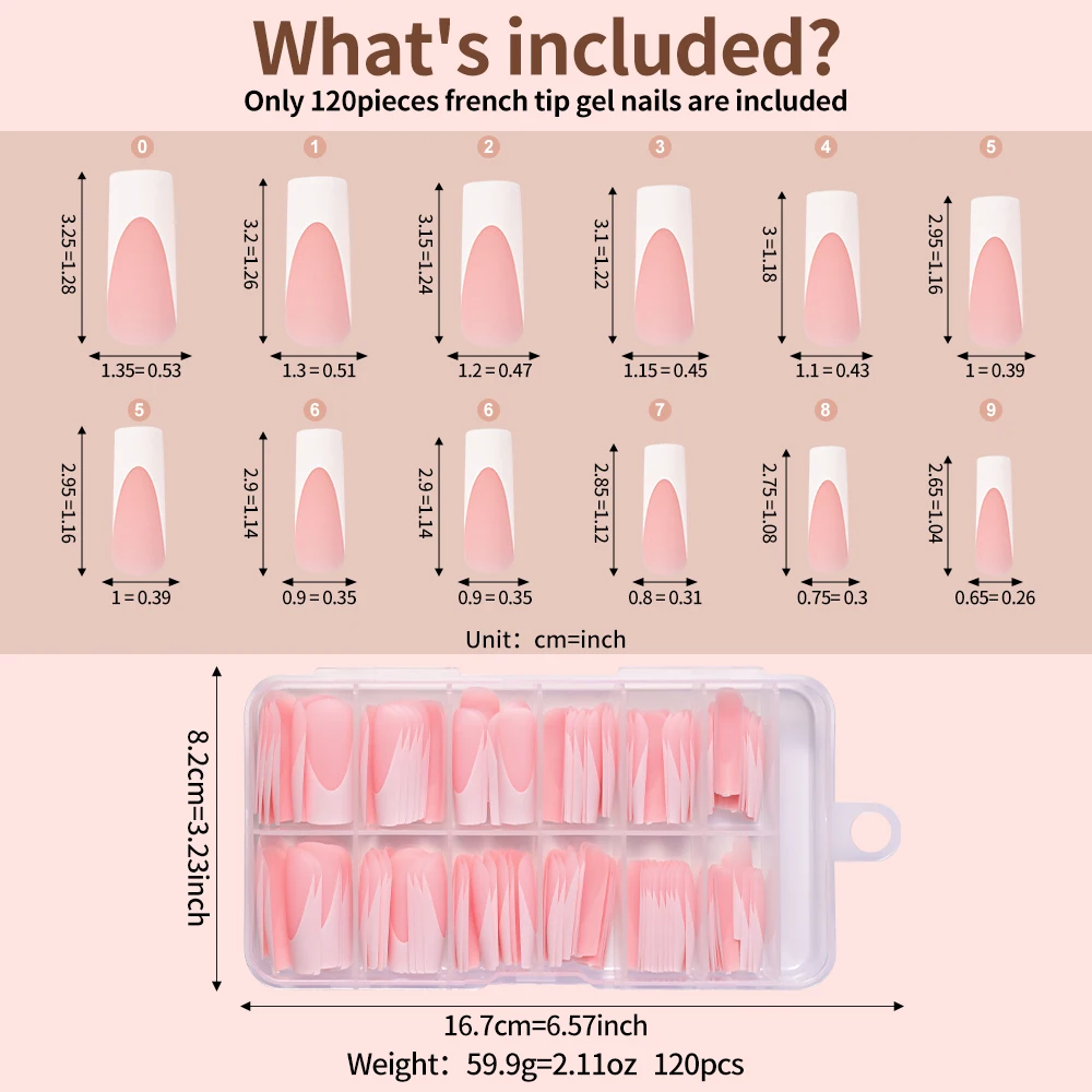 120 шт./кор. телесный розовый матовый французский пресс на ногтях 12 размеров, удлиненный квадратный мягкий гель с полным покрытием, накладные кончики для наращивания ногтей