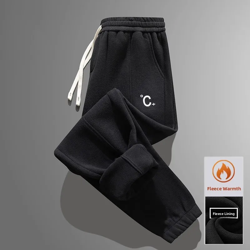 

Thickened Fleece Women's Sports Pants Loose Fit Straight Leg Casual Long Trousers Autumn Winter Warm Casual Pants
