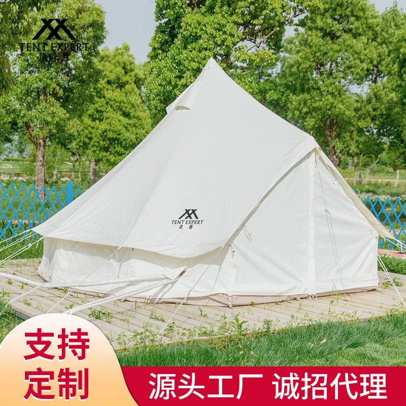 

Suitable forYurt tent foreign trade outdoor camp rainproof Oxford cloth 3~ 8 people windproof sunscreen cotton camping tent