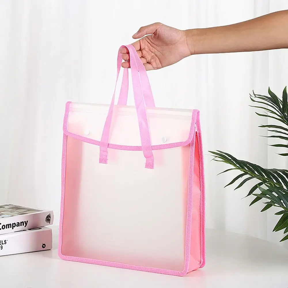 Transparent Storage Bags Portable Large Capacity Waterproof Document Bag Durable Zipper Reticule School
