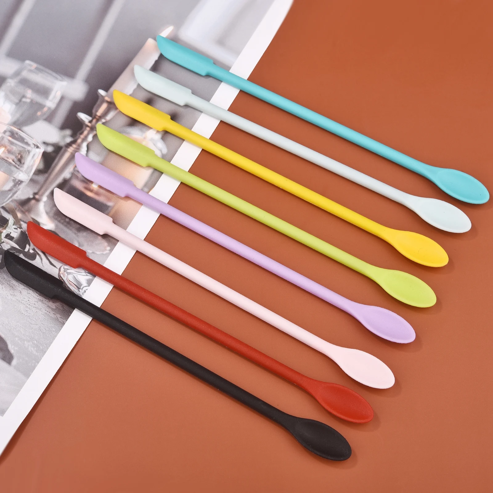 실리콘 더블 헤드 씰 왁스 스탬프 스크레이퍼, 청소 실리콘 스푼, 화장품 병 스크레이퍼, 메이크업 DIY 에폭시 수지 도구, 신제품